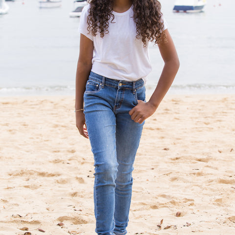 Denim shorts, jeans and tees