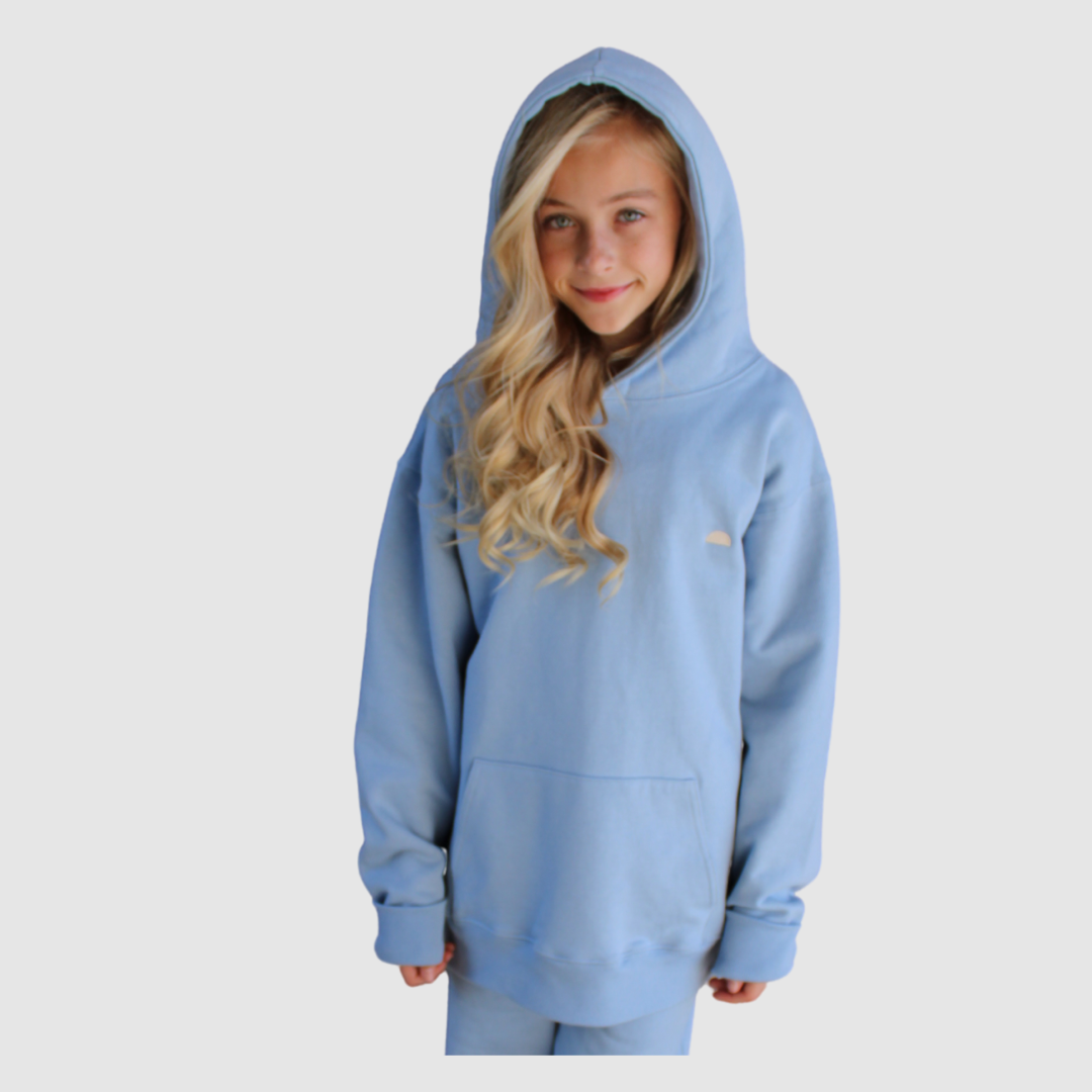 SYDNEY HOODIE IN SOFT CHAMBRAY BLUE