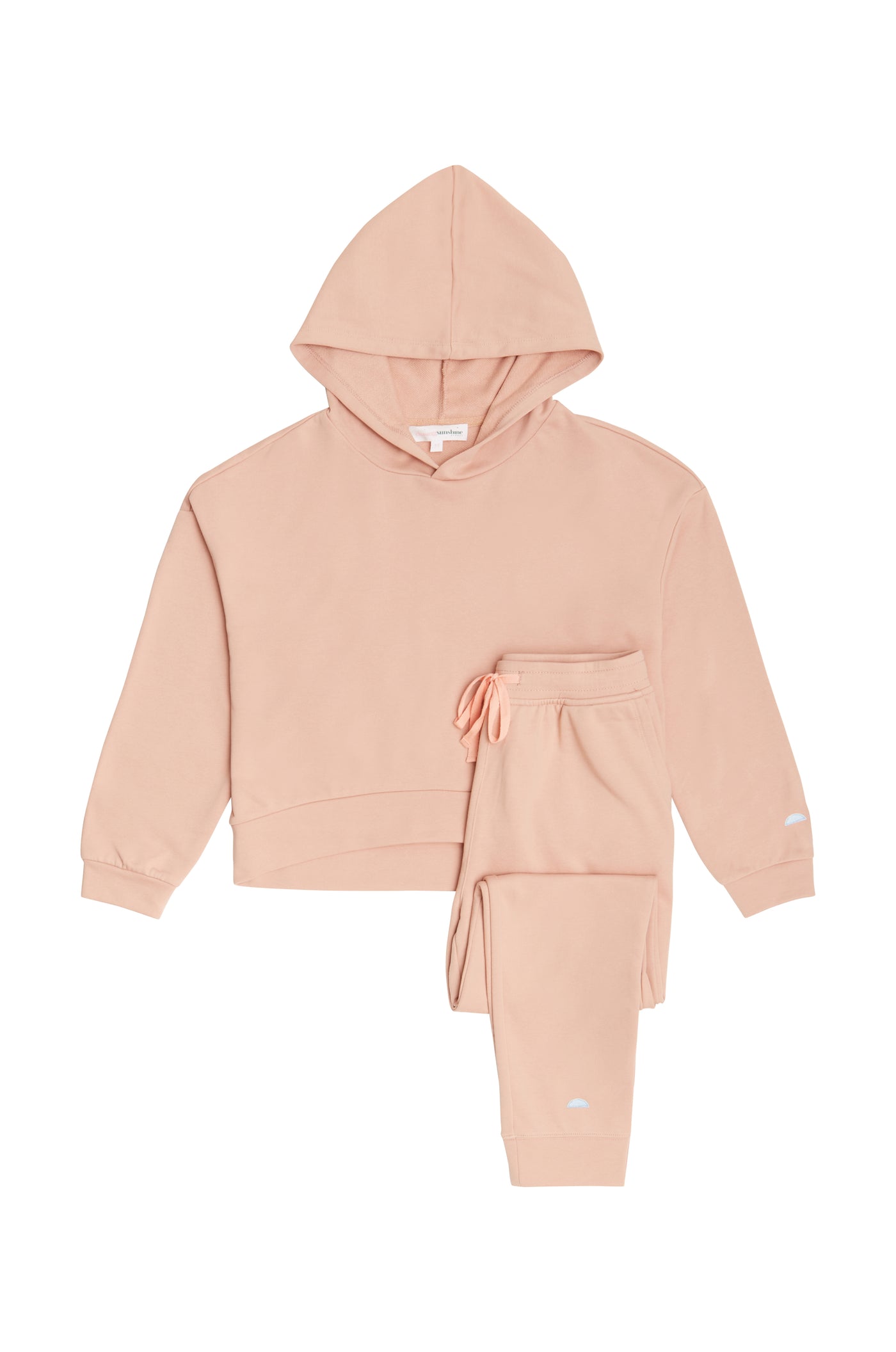 VENICE BEACH HOODIE AND SWEATPANTS IN BLUSH PINK