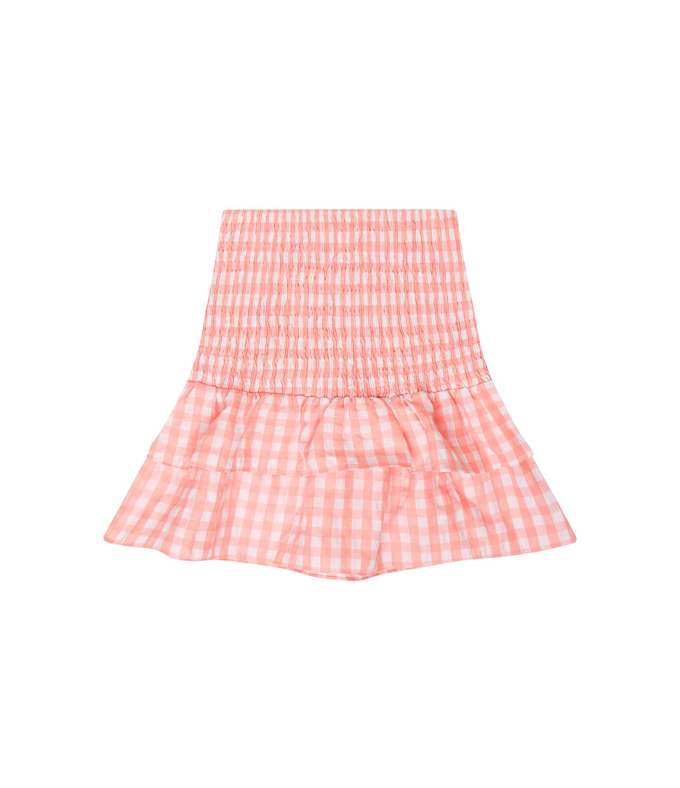 Pink and white gingham skirt