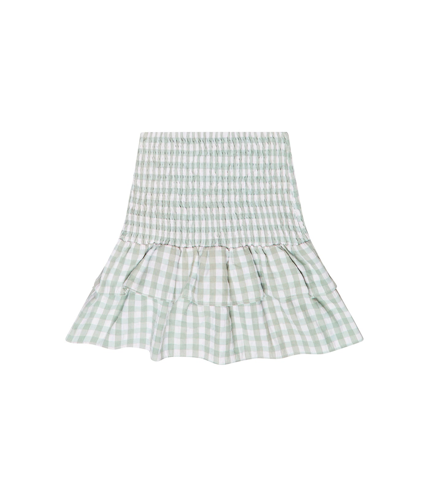 Green and white gingham skirt