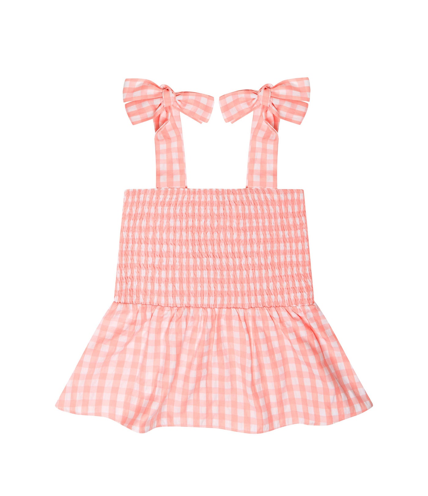 Pink and white gingham top